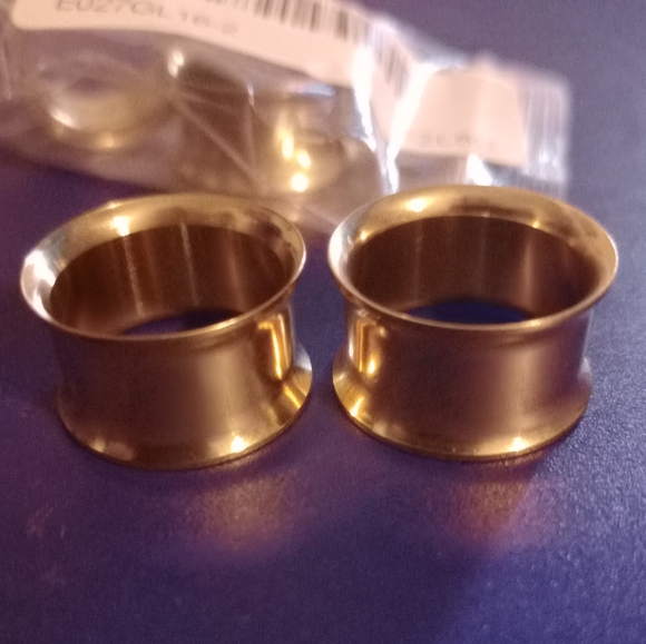 GOLD Double Flare Tunnels - Picture 2 of 5